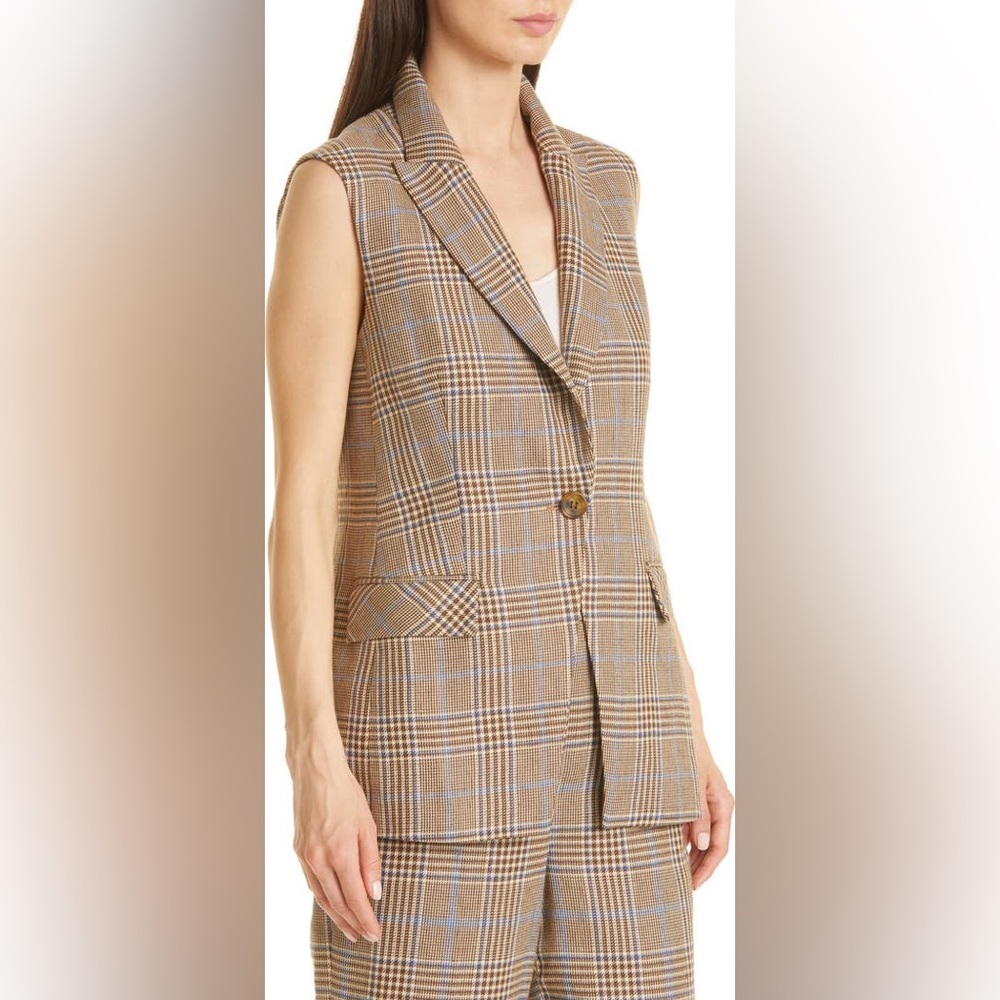NWT Veronica Beard Keaton Plaid Denim Combo Dickey Jacket Size Small Two Piece - Picture 4 of 16